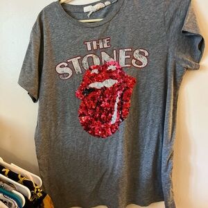 Gray Rolling Stones Graphic T-Shirt